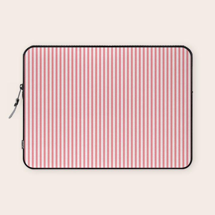 Pink Stripes Ultra Fine Stripe Narrow Vertical Pinstripe Pattern Laptop Sleeve Gallery Image 1