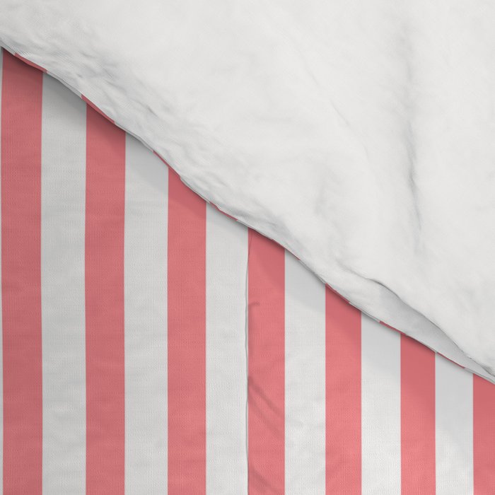 Pink Stripes Ultra Fine Stripe Narrow Vertical Pinstripe Pattern Comforter Gallery Image 4