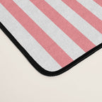 Pink Stripes Ultra Fine Stripe Narrow Vertical Pinstripe Pattern Desk Mat Gallery Image 4