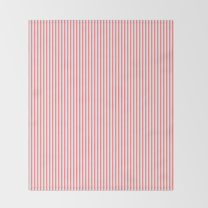 Pink Stripes Ultra Fine Stripe Narrow Vertical Pinstripe Pattern Throw Blanket Gallery Image 2