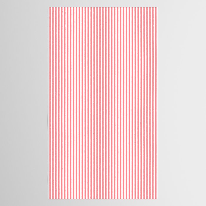 Pink Stripes Ultra Fine Stripe Narrow Vertical Pinstripe Pattern Tablecloth Gallery Image 2