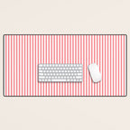Pink Stripes Ultra Fine Stripe Narrow Vertical Pinstripe Pattern Desk Mat Gallery Image 1