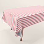 Pink Stripes Ultra Fine Stripe Narrow Vertical Pinstripe Pattern Tablecloth Gallery Image 1