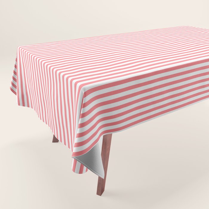 Pink Stripes Ultra Fine Stripe Narrow Vertical Pinstripe Pattern Tablecloth Gallery Image 1