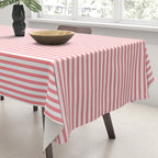 Pink Stripes Ultra Fine Stripe Narrow Vertical Pinstripe Pattern Tablecloth Gallery Image 3