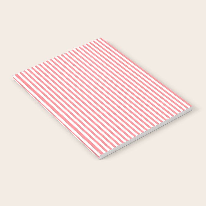 Pink Stripes Ultra Fine Stripe Narrow Vertical Pinstripe Pattern Notebook Gallery Image 2