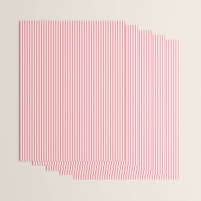 Pink Stripes Ultra Fine Stripe Narrow Vertical Pinstripe Pattern Wrapping Paper Gallery Image 3