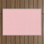 Pink Stripes Ultra Fine Stripe Narrow Vertical Pinstripe Pattern Outdoor Rug Gallery Image 1
