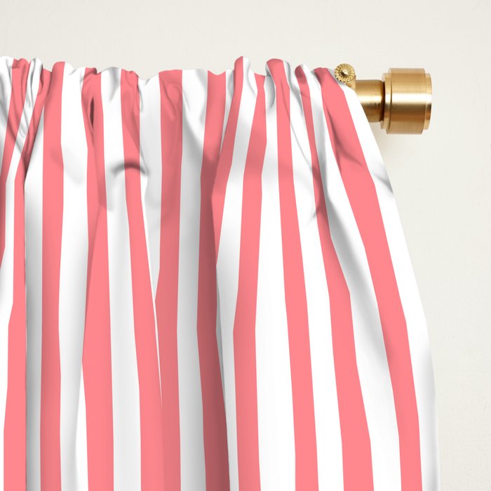 Pink Stripes Ultra Fine Stripe Narrow Vertical Pinstripe Pattern Window Curtain Gallery Image 2