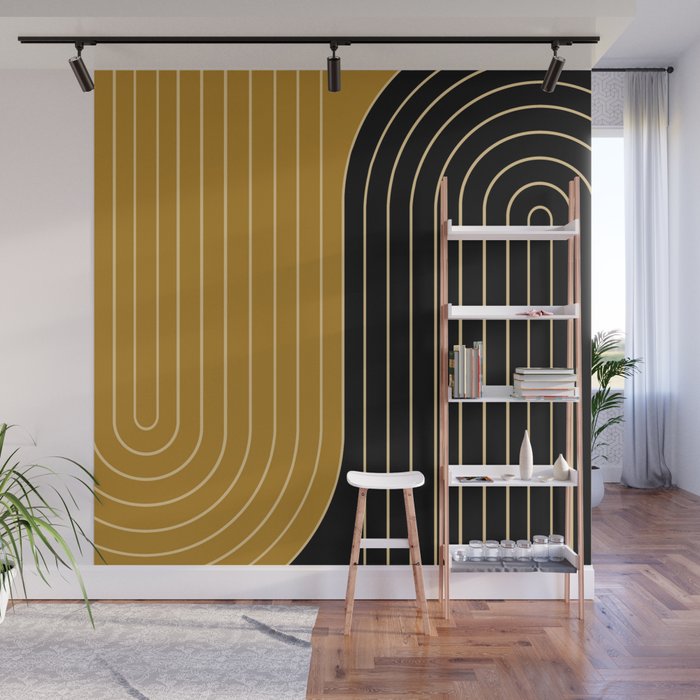 Two Tone Line Curvature IX Wall Mural Gallery Image 1