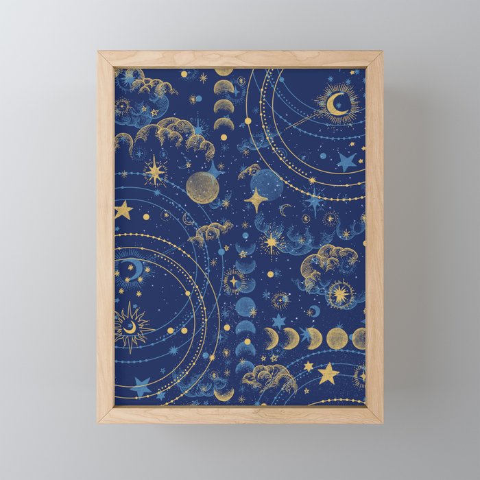Pattern mystic celestial dark A Mini Art Print Gallery Image 1