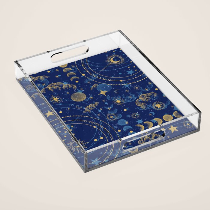 Pattern mystic celestial dark A Acrylic Tray Gallery Image 1