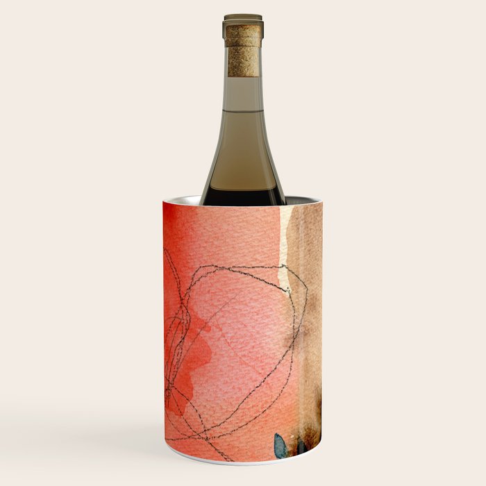 Holding Space x colorful modern abstract watercolor painting organic contemporary Wine Chiller Gallery Image 3