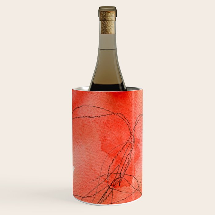 Holding Space x colorful modern abstract watercolor painting organic contemporary Wine Chiller Gallery Image 1
