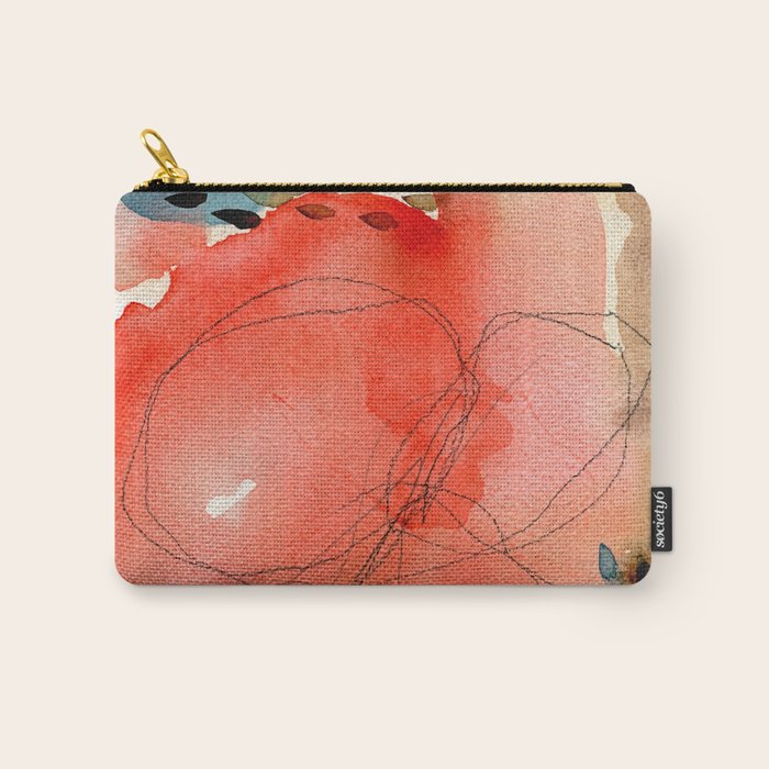 Holding Space x colorful modern abstract watercolor painting organic contemporary Carry All Pouch Gallery Image 1