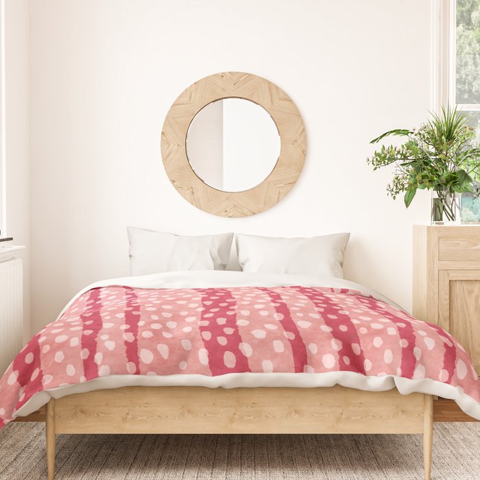 Dotted stripes - Red & pink Duvet Cover Gallery Image 3