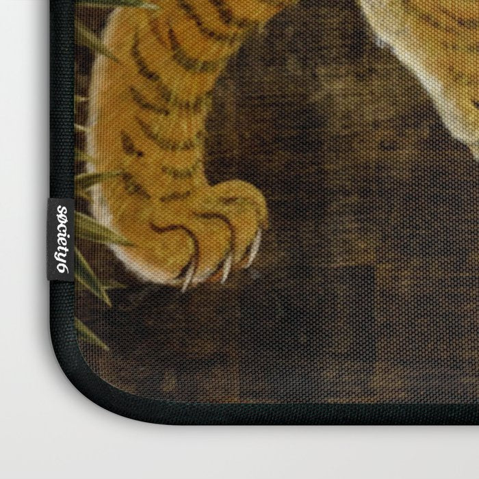 Japanese Tiger in Bamboo Grove Vintage Gold Leaf Screen Laptop Sleeve Gallery Image 3