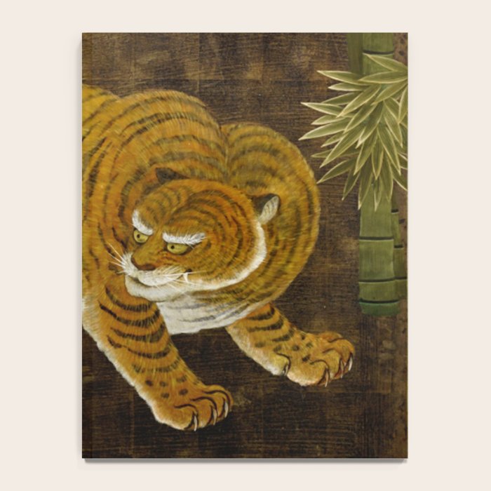 Japanese Tiger in Bamboo Grove Vintage Gold Leaf Screen Notebook Gallery Image 4