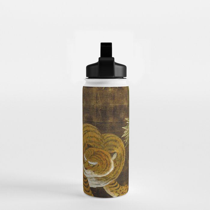 Japanese Tiger in Bamboo Grove Vintage Gold Leaf Screen Water Bottle Gallery Image 2