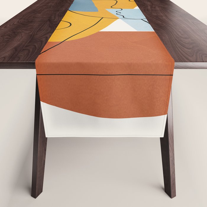 Abstract Colorful Faces II Table Runner Gallery Image 1