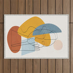 Abstract Colorful Faces II Outdoor Rug Gallery Image 1