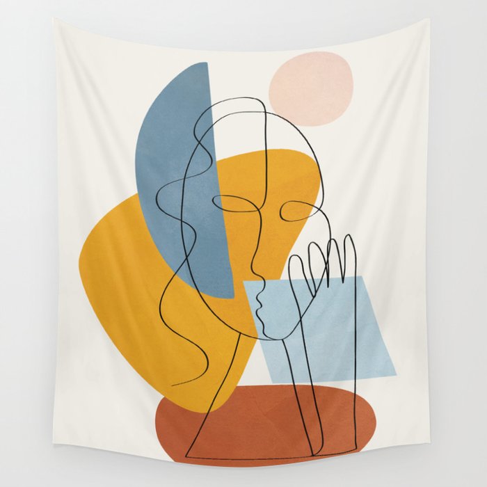 Abstract Colorful Faces II Wall Tapestry Gallery Image 4