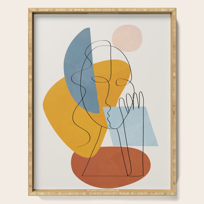 Abstract Colorful Faces II Serving Tray Gallery Image 1
