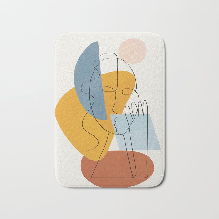 Abstract Colorful Faces II Bath Mat Gallery Image 1