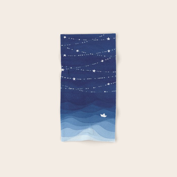 Garland of Stars IV, night sky Bath Towel Gallery Image 1