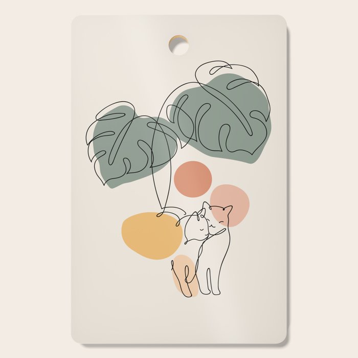 Cat and Plant 36 Cutting Board Gallery Image 1