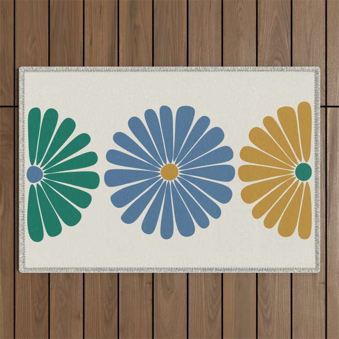 Retro Summer Daisies X Outdoor Rug Gallery Image 1