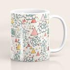 Succulent and triangles seamless pattern Coffee Mug Gallery Image 1