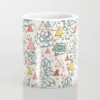 Succulent and triangles seamless pattern Coffee Mug Gallery Image 4