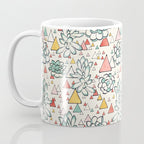 Succulent and triangles seamless pattern Coffee Mug Gallery Image 3