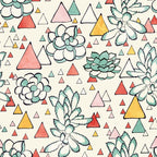 Succulent and triangles seamless pattern Coffee Mug Gallery Image 2