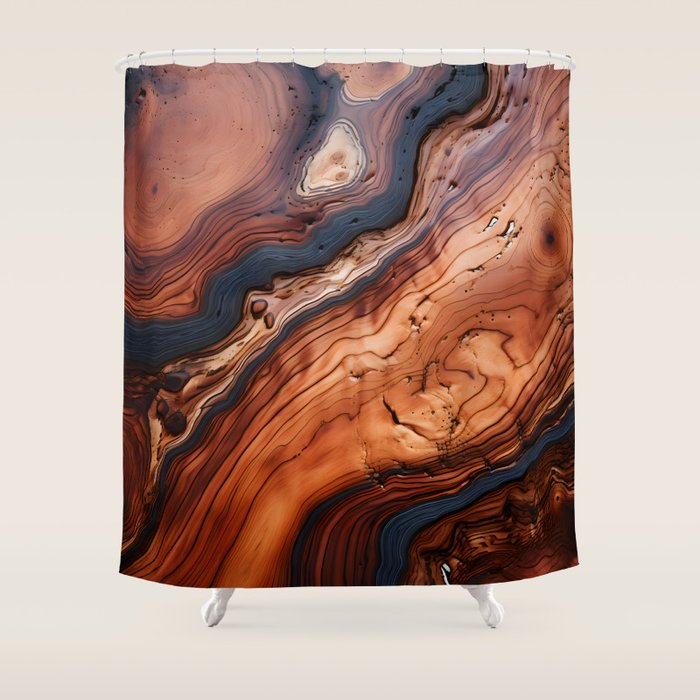 Rustic Wood Tones Shower Curtain Gallery Image 1