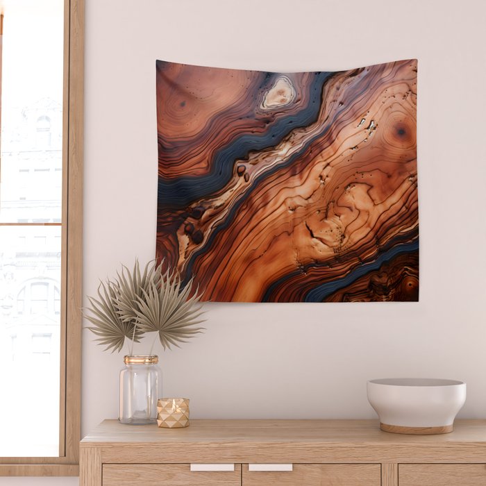 Rustic Wood Tones Wall Tapestry Gallery Image 2