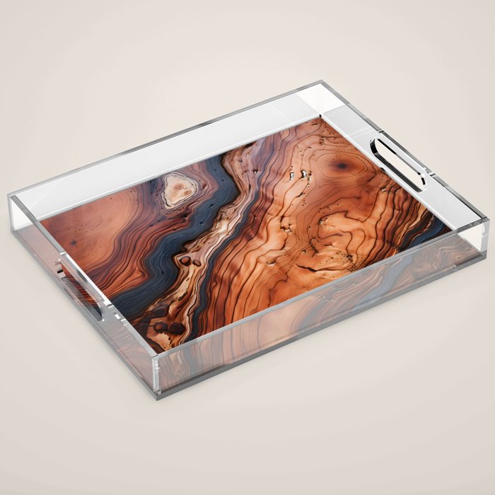 Rustic Wood Tones Acrylic Tray Gallery Image 1