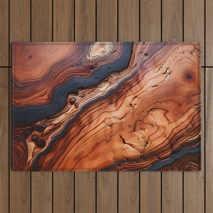 Rustic Wood Tones Outdoor Rug Gallery Image 1