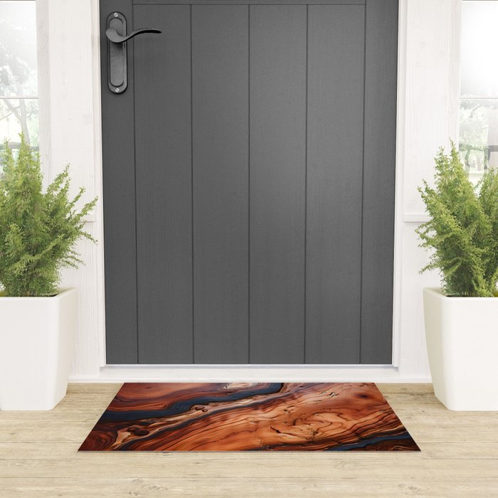 Rustic Wood Tones Welcome Mat Gallery Image 3