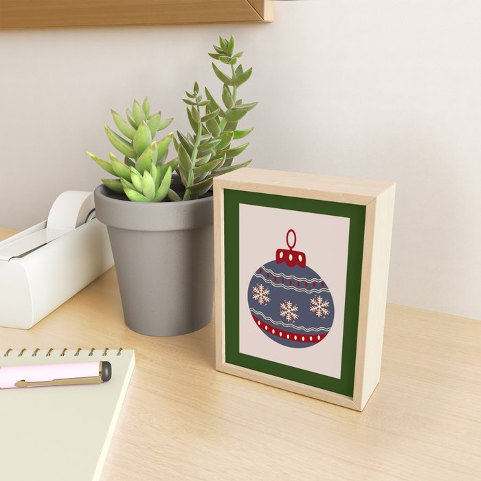 Christmas Bauble Blue And Red Mini Art Print Gallery Image 2