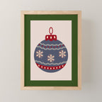Christmas Bauble Blue And Red Mini Art Print Gallery Image 1