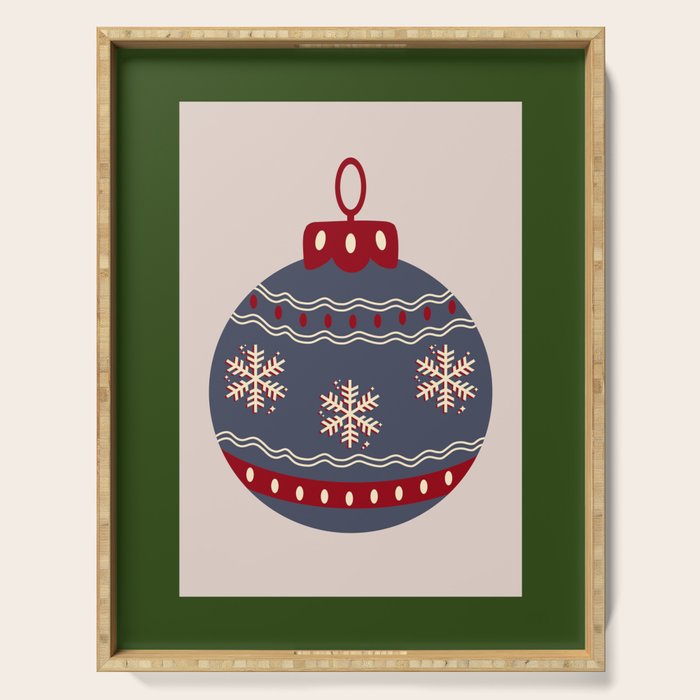 Christmas Bauble Blue And Red Serving Tray Gallery Image 1