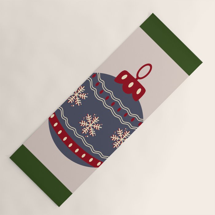 Christmas Bauble Blue And Red Yoga Mat Gallery Image 1