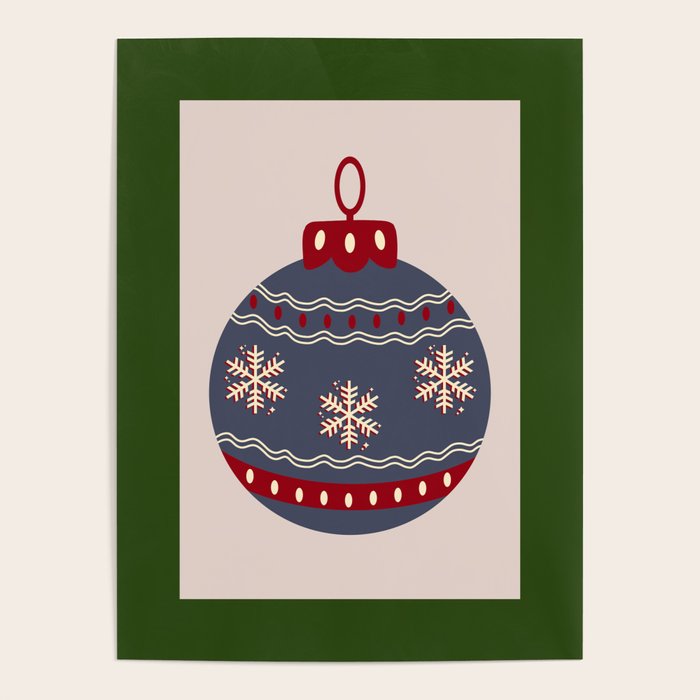 Christmas Bauble Blue And Red Poster Gallery Image 4