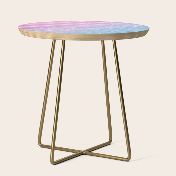 Soft Summer Light 1 - Pastel Pool Water Abstract Side Table Gallery Image 1