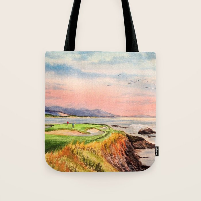 Pebble Beach Golf Course Hole 7 Tote Bag Gallery Image 1