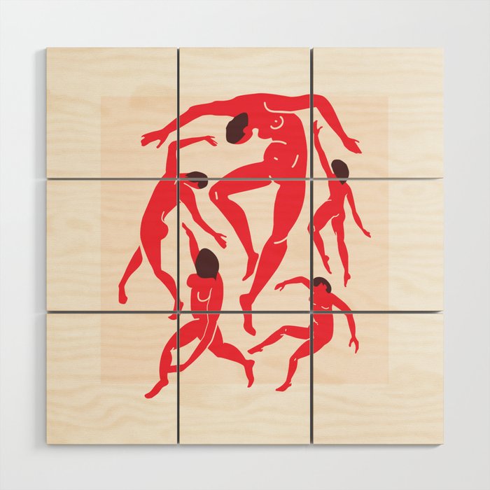 The Dance 3 | Henri Matisse - La Danse | Scarlet Red Edition Wood Wall Art Gallery Image 1