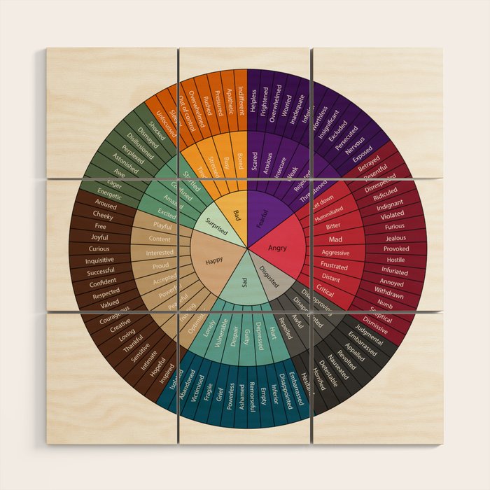 Wheel Of Emotions Wood Wall Art