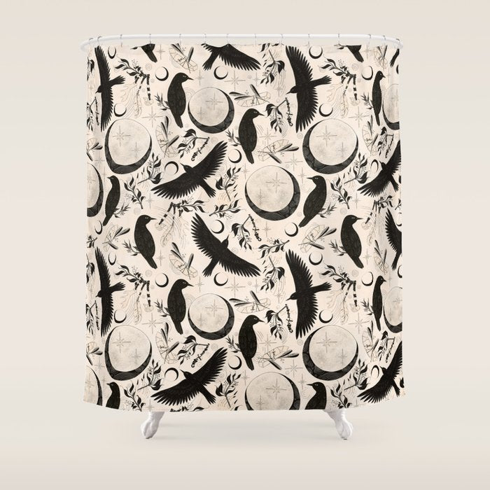 Raven Tarot Light Shower Curtain Gallery Image 1